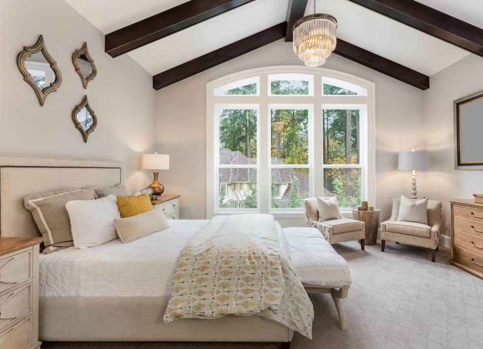 Master bedroom in luxury home